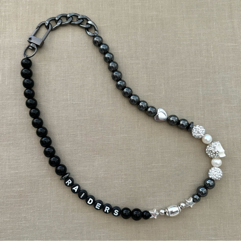 Modern Stone Necklace with Charm - Picture 9 of 12